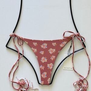 Acacia Swimwear Lauie Tie Side Bikini Bottom - Dulce Floral Print - NWT